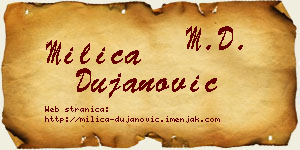 Milica Dujanović vizit kartica